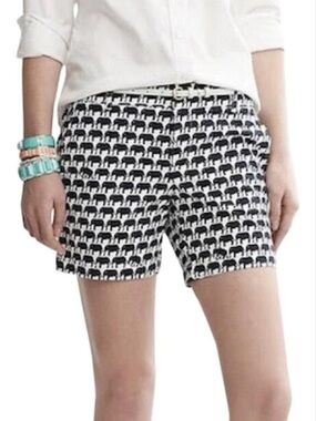 Banana Republic Black and White Elephant Print Shorts